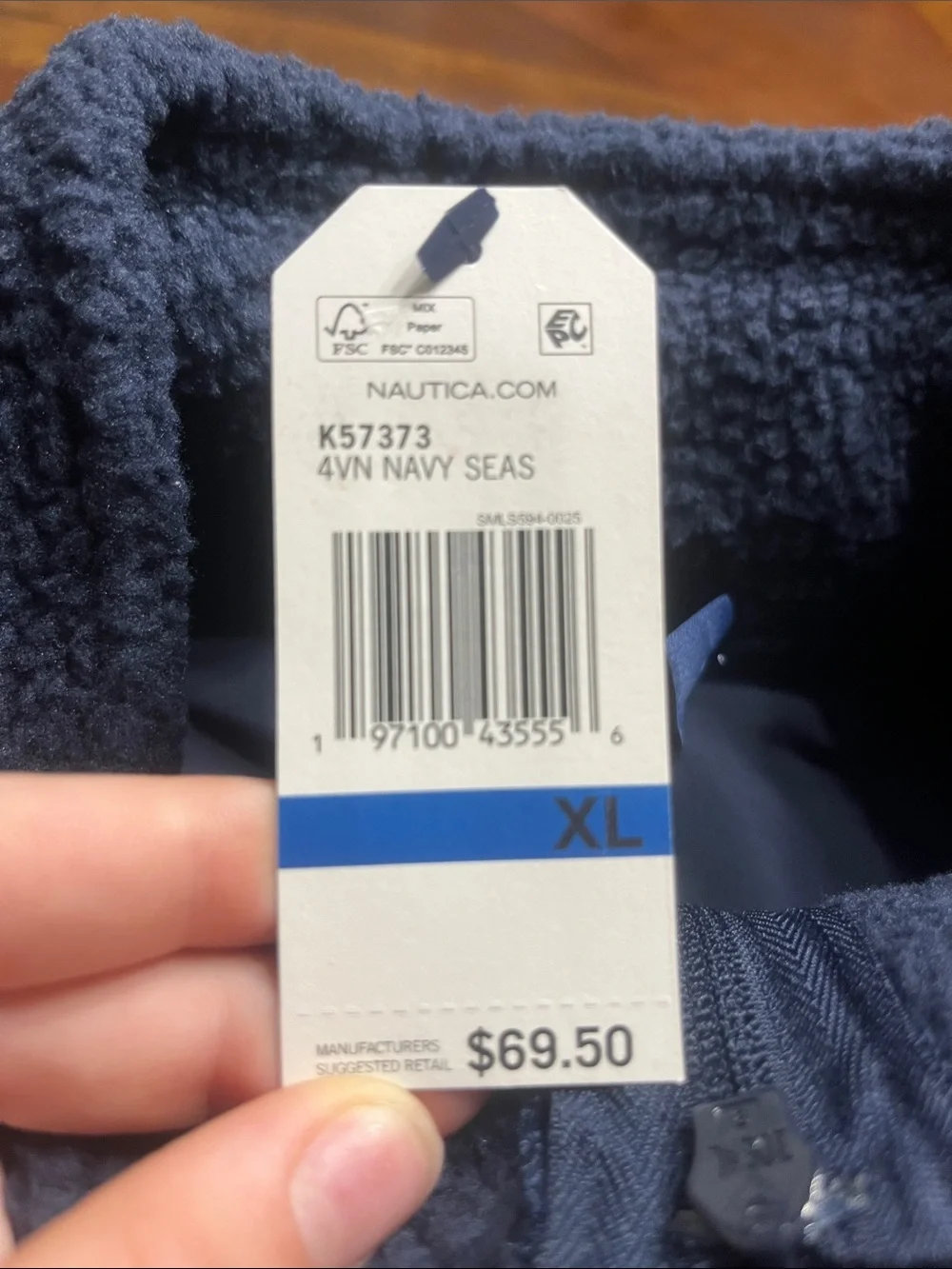 Nautica Men's Dark Navy Fleece Vest